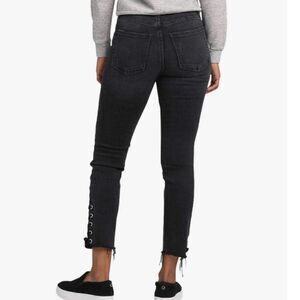 Silver Jeans Co. Women’s Mazy High Rise Slim Jeans Black Lace-Up Hem Size 29